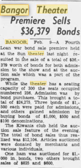 Sun Theater - 09 Feb 1944 Article